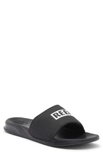Reef One Slide Sandal In  Black/white