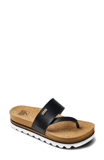 Reef Sol Hi Platform Sandal In Black/ Tan