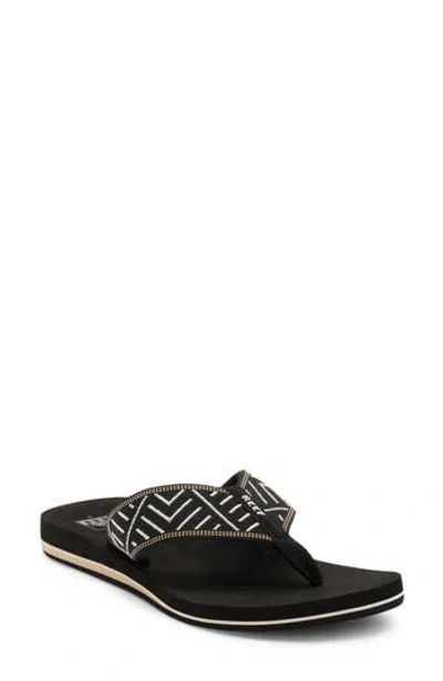 Reef Spring Woven Strap Flip Flop In Black