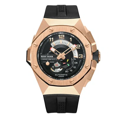 Pre-owned Reef Tiger Men's Automatic Mechanical Watch Luxury Watch100mr Waterproof Sports