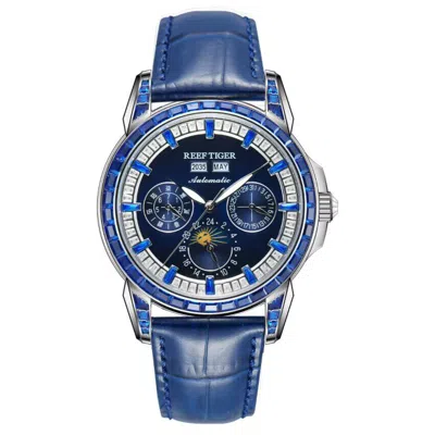 Pre-owned Reef Tiger Men Automatic Watch Luxury Mechanical Multi Dial Year Month Week Date