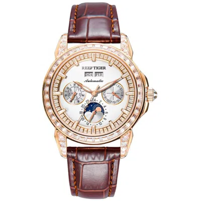 Pre-owned Reef Tiger Men Automatic Watch Luxury Mechanical Multi Dial Year Month Week Date