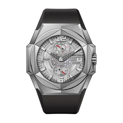 Pre-owned Reef Tiger Men Automatic Watch Mechanical Wristwatch Luminous Hexagonal Bezel