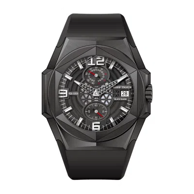 Pre-owned Reef Tiger Men Automatic Watch Mechanical Wristwatch Luminous Hexagonal Bezel