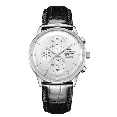 Pre-owned Reef Tiger Mens Automatic Watches Luxury Mechanical Wristwatch Bubble Sapphire