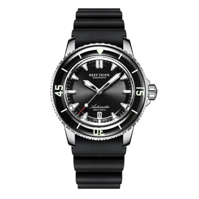 Pre-owned Reef Tiger Mens Diver Watches Luminous Automatic Wristwatch 20bar Sapphire Bezel
