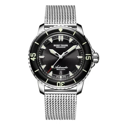 Pre-owned Reef Tiger Mens Diver Watches Luxury Automatic Wristwatch 20bar Sapphire Bezel
