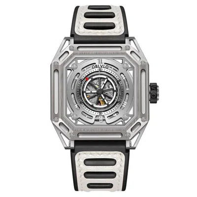 Pre-owned Reef Tiger Oblvlo Men Automatic Watch Luxury Mechanical Wristwatch Square Skeleton Luminous