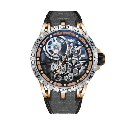 Pre-owned Reef Tiger Oblvlo Men Automatic Watch Luxury Mens Mechanical Wristwatches Skeleton Dial