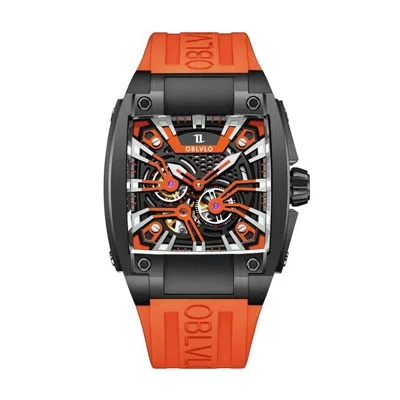 Pre-owned Reef Tiger Oblvlo Men Automatic Watch Luxury Watches Mechanical Wristwatch Square Skeleton