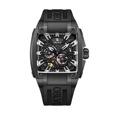 Pre-owned Reef Tiger Oblvlo Men Automatic Watch Luxury Watches Mechanical Wristwatch Square Skeleton