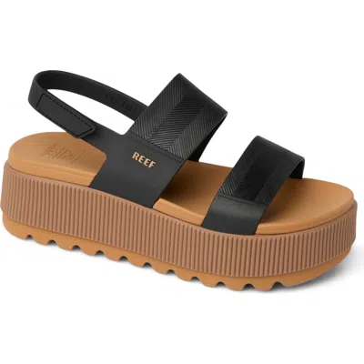 Reef Water Vista Platform Slingback Sandal In Black