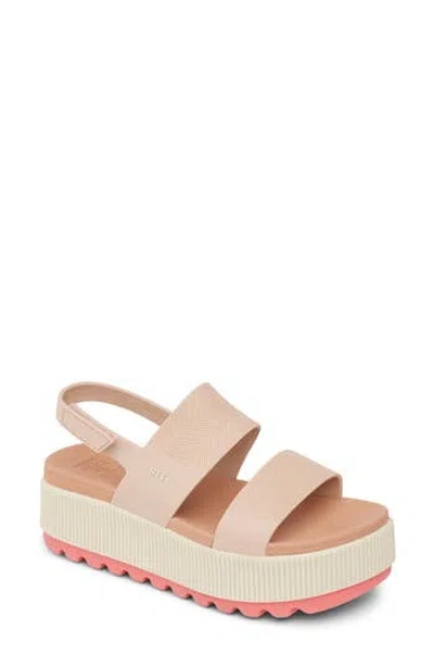 Reef Water Vista Platform Slingback Sandal In Animal Print