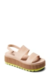 Reef Water Vista Platform Slingback Sandal In Sand Lime