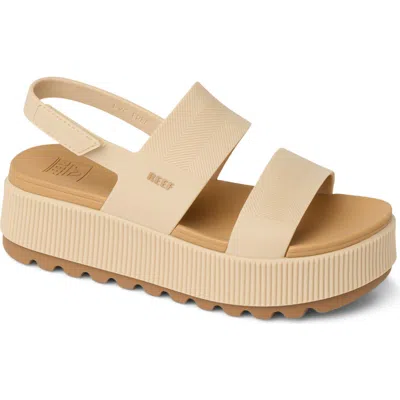 Reef Water Vista Platform Slingback Sandal In White