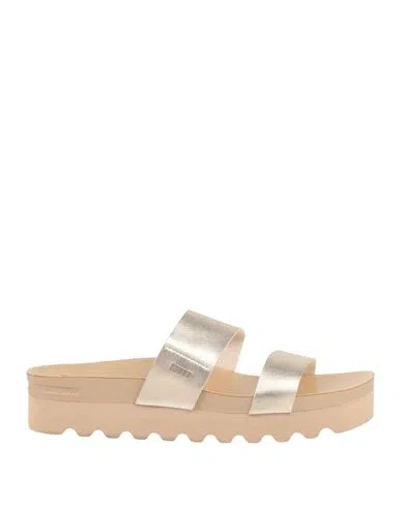 Reef Woman Sandals Gold Size 5 Synthetic Material In Black