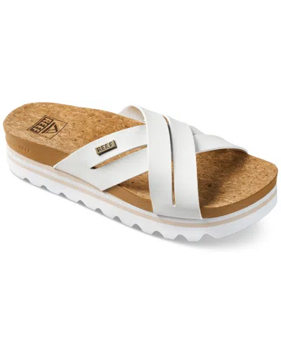 Reef Women's Cushion Bloom Slip-on Crisscross Platform Slide Sandals In Cloud