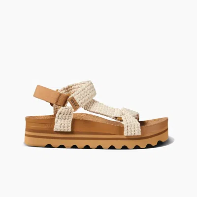 Reef Women's Cushion Rem Hi Platform Sandals In Crochet In Neutral