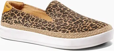 Reef Women's Cushion Sunrise Slip Ons In Leopard In Gold