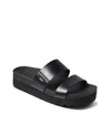 Reef Women's Cushion Vista Hi Slip-on Platform Slide Sandals In Black,black