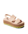 Reef Water Vista Platform Slingback Sandal In Sand Lime