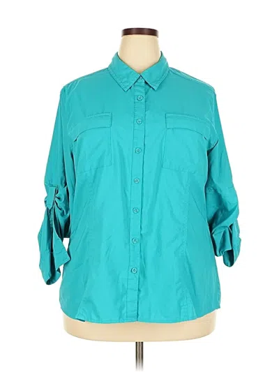 Pre-owned Reel Legends 3/4 Sleeve Blouse In Blue