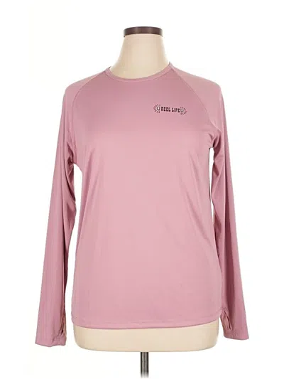 Pre-owned Reel Life Long Sleeve T-shirt In Pink
