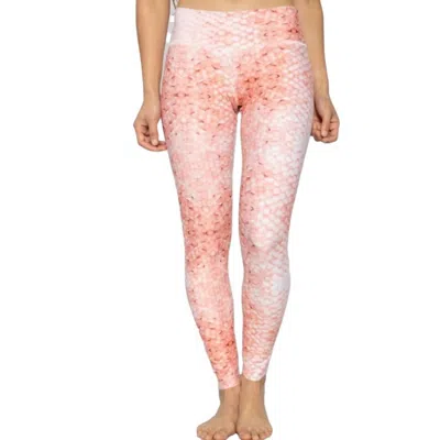 Reel Skipper Print Water Leggings In Coral Scale In Pink