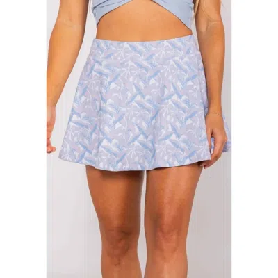 Reel Skipper Print Water Skort In Dusty Palms In Blue