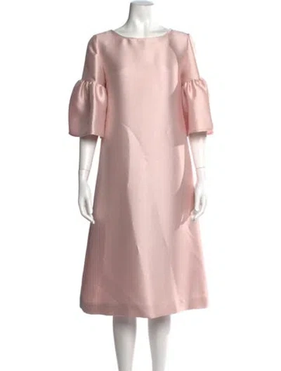 Pre-owned Reem Acra Bateau Neckline Midi Length Dress In Pink