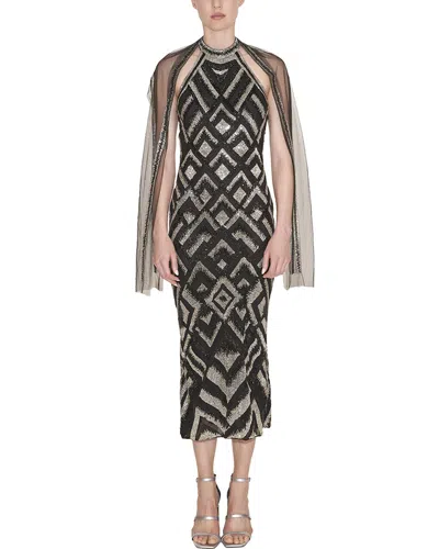 REEM ACRA REEM ACRA BEADED HALTER MIDI DRESS