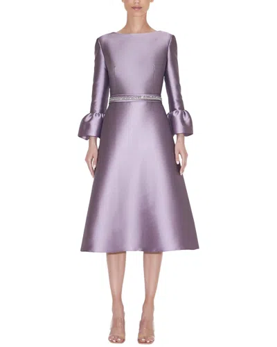 Reem Acra Bell Sleeve A-line Cocktail Dress In Purple