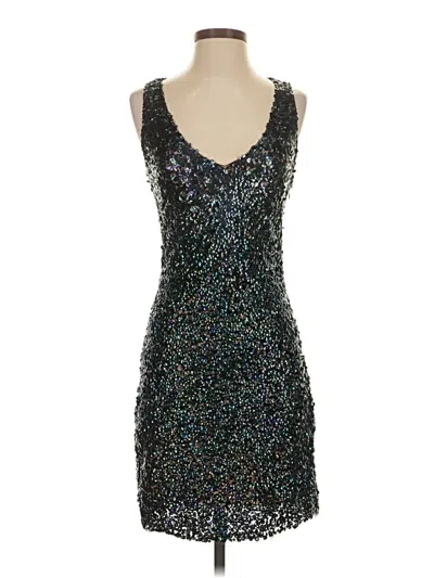Pre-owned Reem Acra Cocktail Dress In Silver