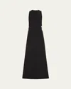 Reem Acra Embellished Heavy Crepe Cady Sleeveless Maxi Dress In Black