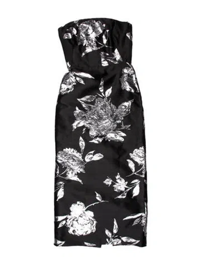 Pre-owned Reem Acra Floral Print Midi Length Dress In Multi