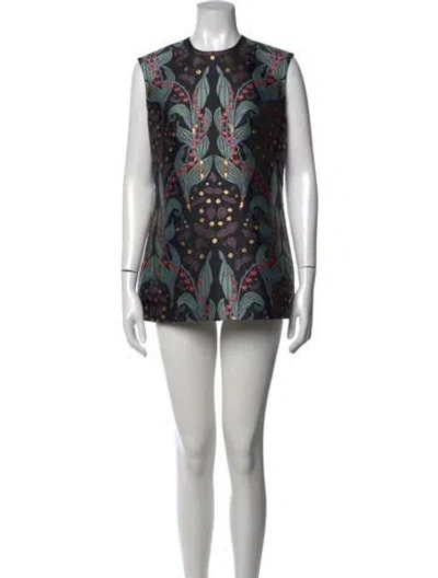 Pre-owned Reem Acra Floral Print Mini Dress In Multicolor