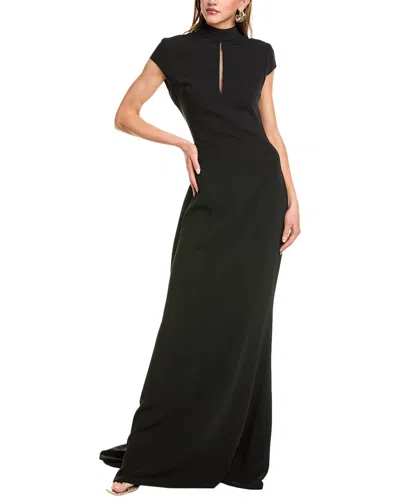 Reem Acra High-neck Cap Sleeve Gown