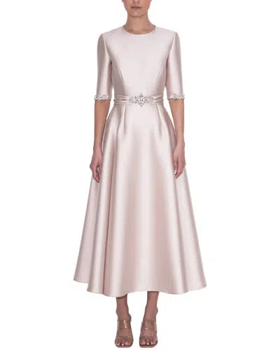 Reem Acra Jewel Neck Mikado Tea-length Dress