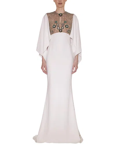 Reem Acra Keyhole Gown In White
