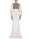Reem Acra Keyhole Gown In White