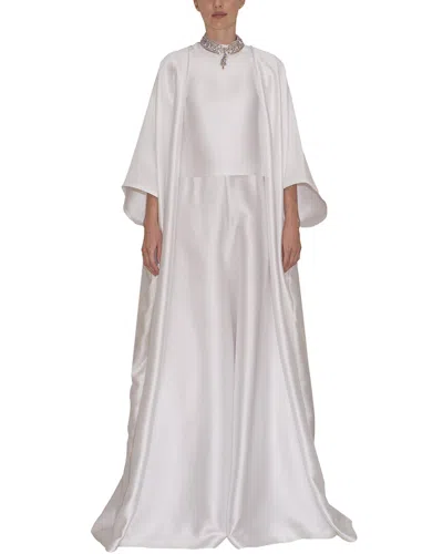 Reem Acra Kimono Sleeve Mikado Pique Coat