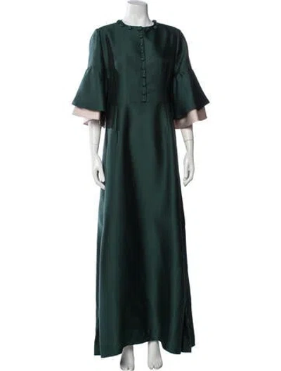 Pre-owned Reem Acra Long Dress In Green