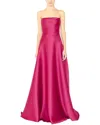 Reem Acra Mikado Strapless Gown