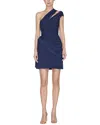 Reem Acra Slash Cutout Draped One-shoulder Mini Dress