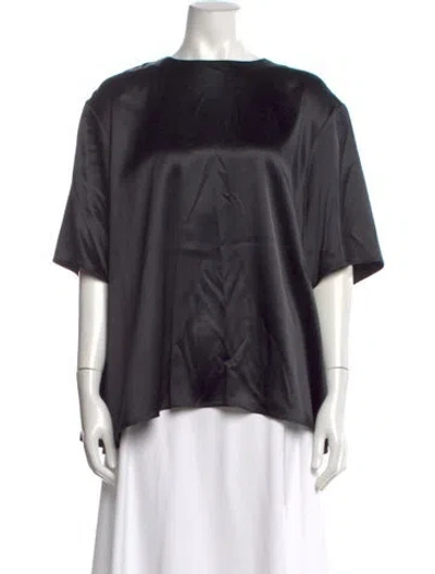 Pre-owned Reem Acra Satin Crew Neck Top In Multi