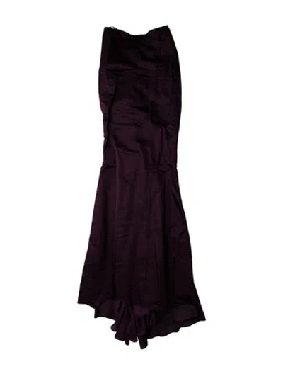 Pre-owned Reem Acra Silk Long Dress In Purple