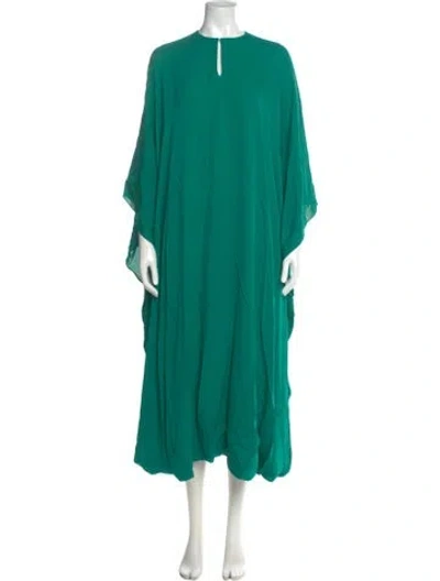 Pre-owned Reem Acra Silk Long Dress W/ Tags In Green