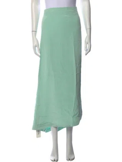 Pre-owned Reem Acra Silk Long Skirt In Green