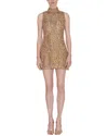Reem Acra Sleeveless Embroidered Mini Dress