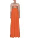Reem Acra Strapless Pleated Gown